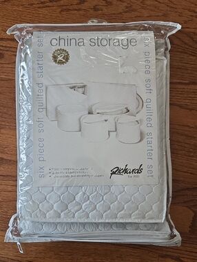 Richards 6 Piece China Storage Quilted Starter Set - White NEW